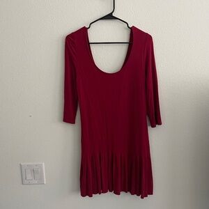 Free People Dress Women's SM Red Mini Tunic Boho Vintage Flowy Casual